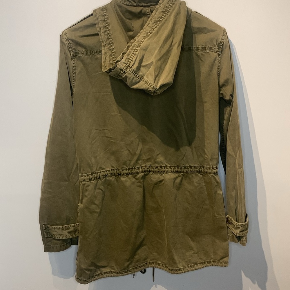 Aritzia Talula Trooper Jacket Army Green Utility Hooded Oversized Parka - Picture 4 of 8